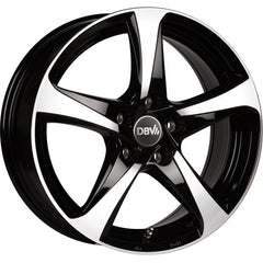 DBV 5SP 001 Schwarz Glänzend Front Poliert Alufelge 8x18 Zoll ET40 LK 5x112 ML74.1