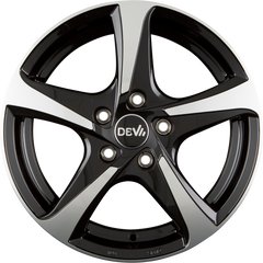 DBV 5SP 001 Schwarz Glänzend Front Poliert Alufelge 8x18 Zoll ET40 LK 5x114.3 ML74.1