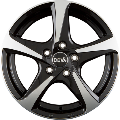 DBV 5SP 001 Schwarz Glänzend Front Poliert Alufelge 8x18 Zoll ET40 LK 5x114.3 ML74.1