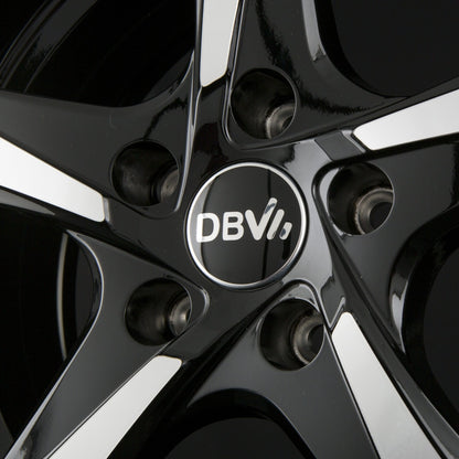 DBV 5SP 001 Schwarz Glänzend Front Poliert Alufelge 8x18 Zoll ET40 LK 5x114.3 ML74.1 – Bild 4