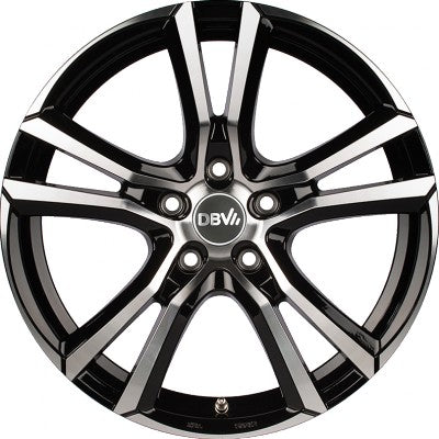 DBV Andorra schwarz glänzend front poliert 8x19 ET40 - LK5/114.3 ML74.1 – Bild 2
