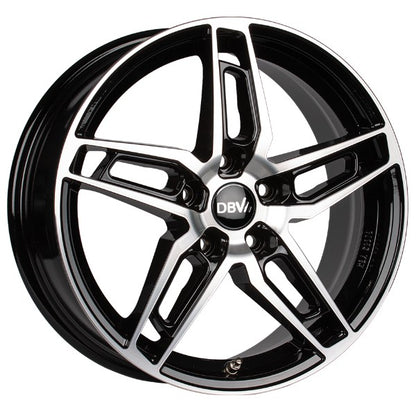 DBV 5DS 005 schwarz glänzend poliert Alufelge 6.5x16 Zoll ET38 LK 5x100 ML60.1