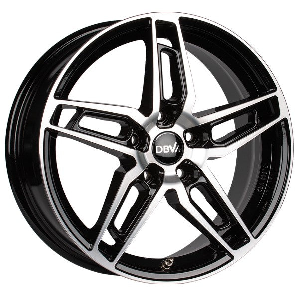 DBV 5DS 005 schwarz glänzend poliert 7x17 ET48 - LK5/112 ML70.1
