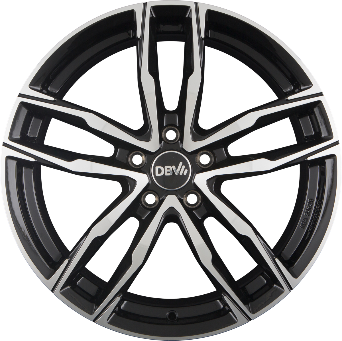 DBV Vienna II schwarz glänzend front poliert Alufelge 8x18 Zoll ET35 LK 5x120 ML72.6 – Bild 2