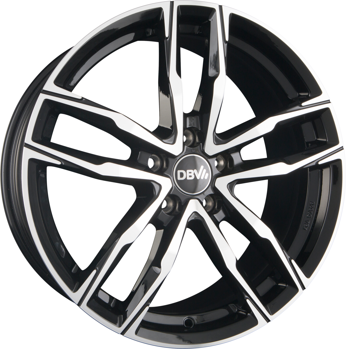 DBV Vienna II schwarz glänzend front poliert Alufelge 8x18 Zoll ET35 LK 5x120 ML72.6 – Bild 3