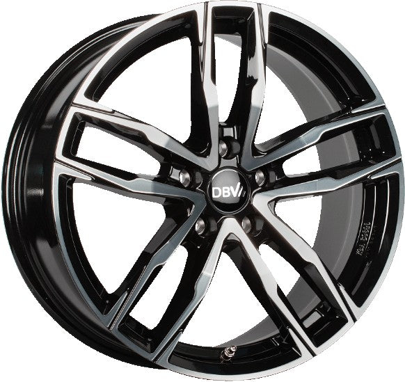 DBV Vienna II schwarz glänzend front poliert 8.5x19 ET45 - LK5/112 ML70.1