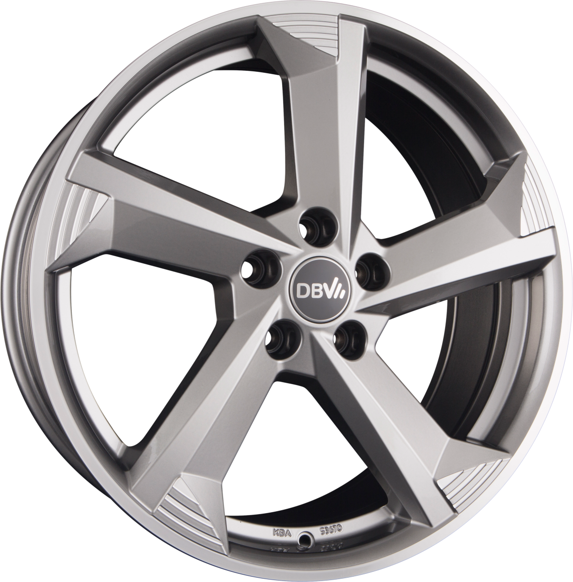 DBV Torino III hyper silber poliert Alufelge 8x19 Zoll ET55 LK 5x108 ML70.1 – Bild 3