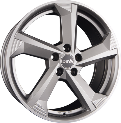 DBV Torino III hyper silber poliert Alufelge 8x19 Zoll ET55 LK 5x108 ML70.1 – Bild 3