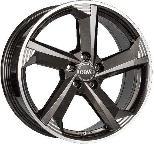 DBV Torino III anthrazit glänzend poliert 8x19 ET55 - LK5/108 ML70.1