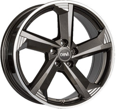 DBV Torino III anthrazit glänzend poliert Alufelge 8x19 Zoll ET55 LK 5x108 ML70.1