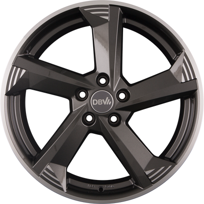 DBV Torino III anthrazit glänzend poliert Alufelge 7.5x17 Zoll ET48 LK 5x114.3 ML71.6 – Bild 2