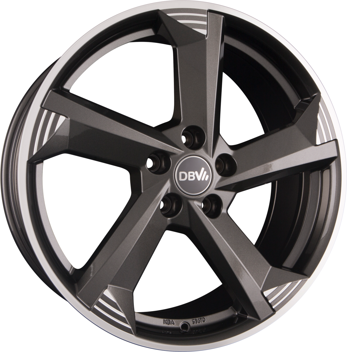DBV Torino III anthrazit glänzend poliert Alufelge 7.5x17 Zoll ET48 LK 5x114.3 ML71.6 – Bild 3