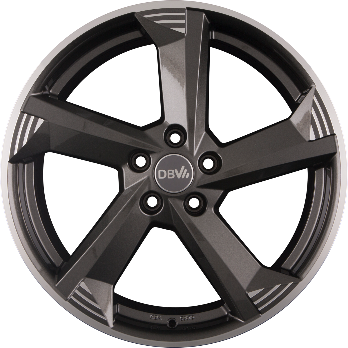 DBV Torino III anthrazit glänzend poliert Alufelge 8x19 Zoll ET35 LK 5x112 ML70.1 – Bild 2