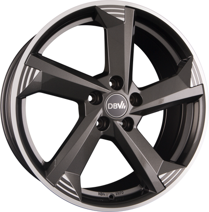 DBV Torino III anthrazit glänzend poliert Alufelge 8x19 Zoll ET35 LK 5x112 ML70.1 – Bild 3