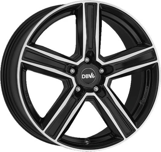 DBV Vegas KG schwarz glänzend front poliert 7.5x18 ET25 - LK5/112 ML66.6