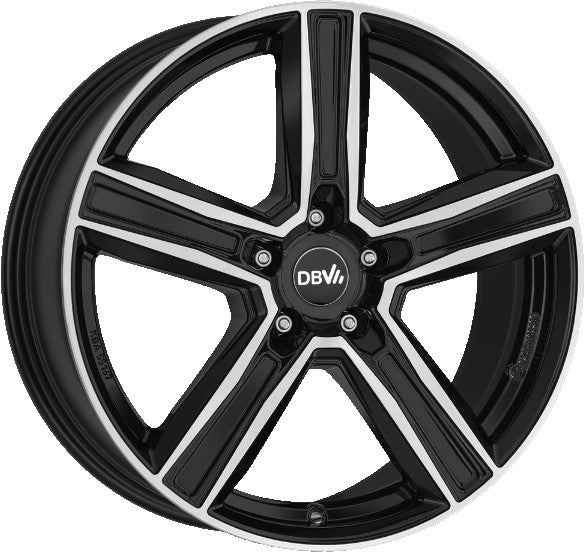 DBV Vegas KG schwarz glänzend front poliert Alufelge 8x19 Zoll ET34 LK 5x112 ML66.6
