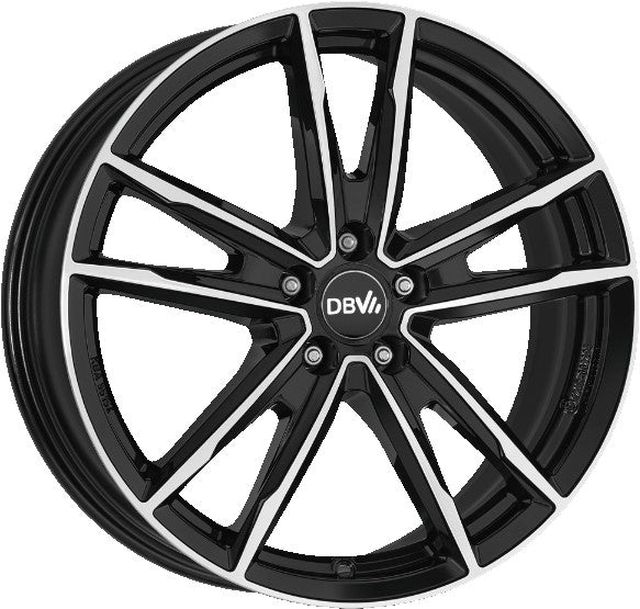 DBV Florida KF schwarz glänzend front poliert Alufelge 7x16 Zoll ET43 LK 5x112 ML57.1