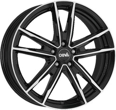 DBV Florida KF schwarz glänzend front poliert Alufelge 7.5x18 Zoll ET49 LK 5x108 ML65.1