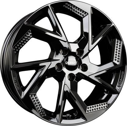 DBV Napoli AP BLACK - Schwarz Glänzend Alufelge 7x18 Zoll ET45 LK 5x112 ML57.1 – Bild 2