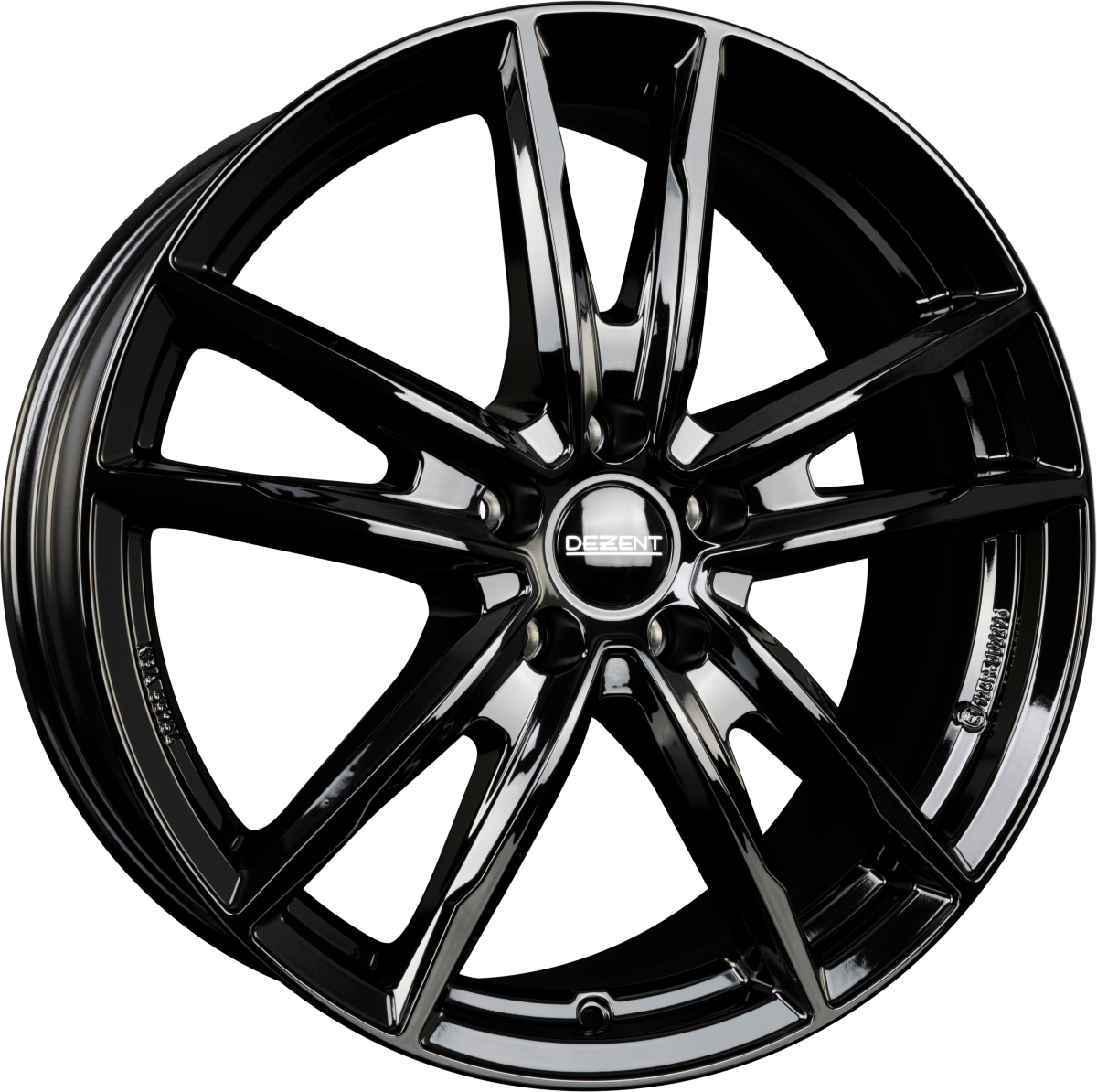 DBV Florida KF BLACK - Schwarz Glänzend Alufelge 8x19 Zoll ET44 LK 5x112 ML57.1 – Bild 2
