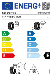 General Tire Grabber AT3 3PMSF FR 215/75 R15 100TT Ganzjahr – EU-Reifenlabel