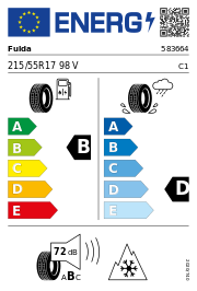 Fulda Multicontrol XL 3PMSF 215/55 R17 98V Ganzjahr – EU-Reifenlabel