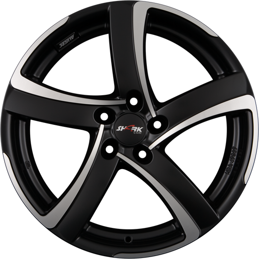 Alutec Shark Racing-Schwarz Frontpoliert Alufelge 7.5x17 Zoll ET38 LK 5x114.3 ML70
