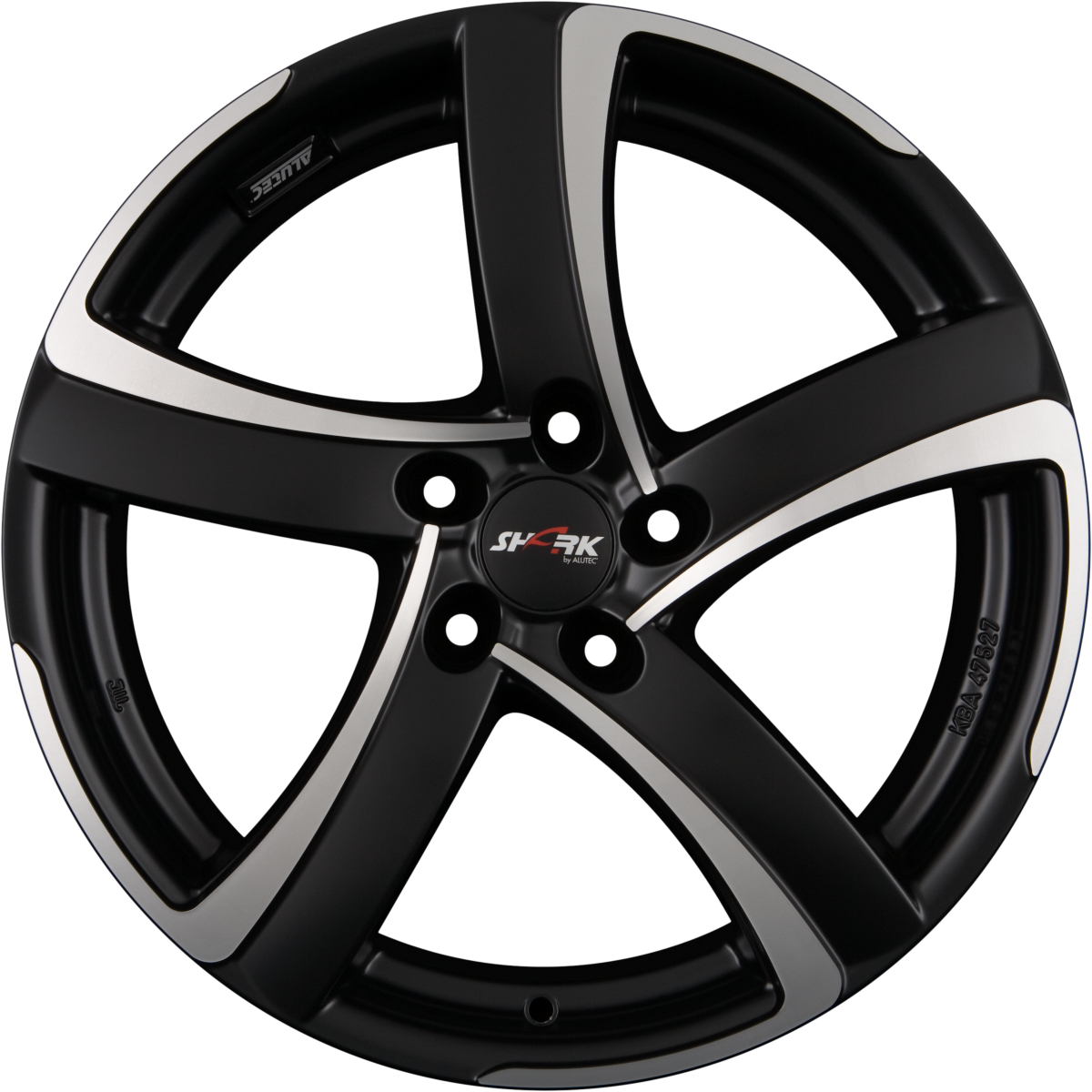 Alutec Shark Racing-Schwarz Frontpoliert Alufelge 7.5x17 Zoll ET38 LK 5x114.3 ML70