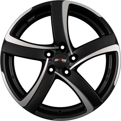 Alutec Shark Racing-Schwarz Frontpoliert Alufelge 7.5x17 Zoll ET38 LK 5x114.3 ML70