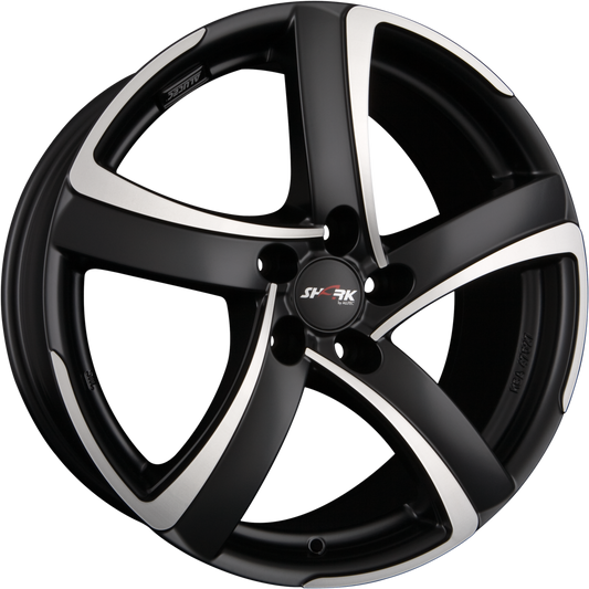 Alutec Shark Racing-Schwarz Frontpoliert Alufelge 7.5x17 Zoll ET38 LK 5x114.3 ML70 – Bild 2