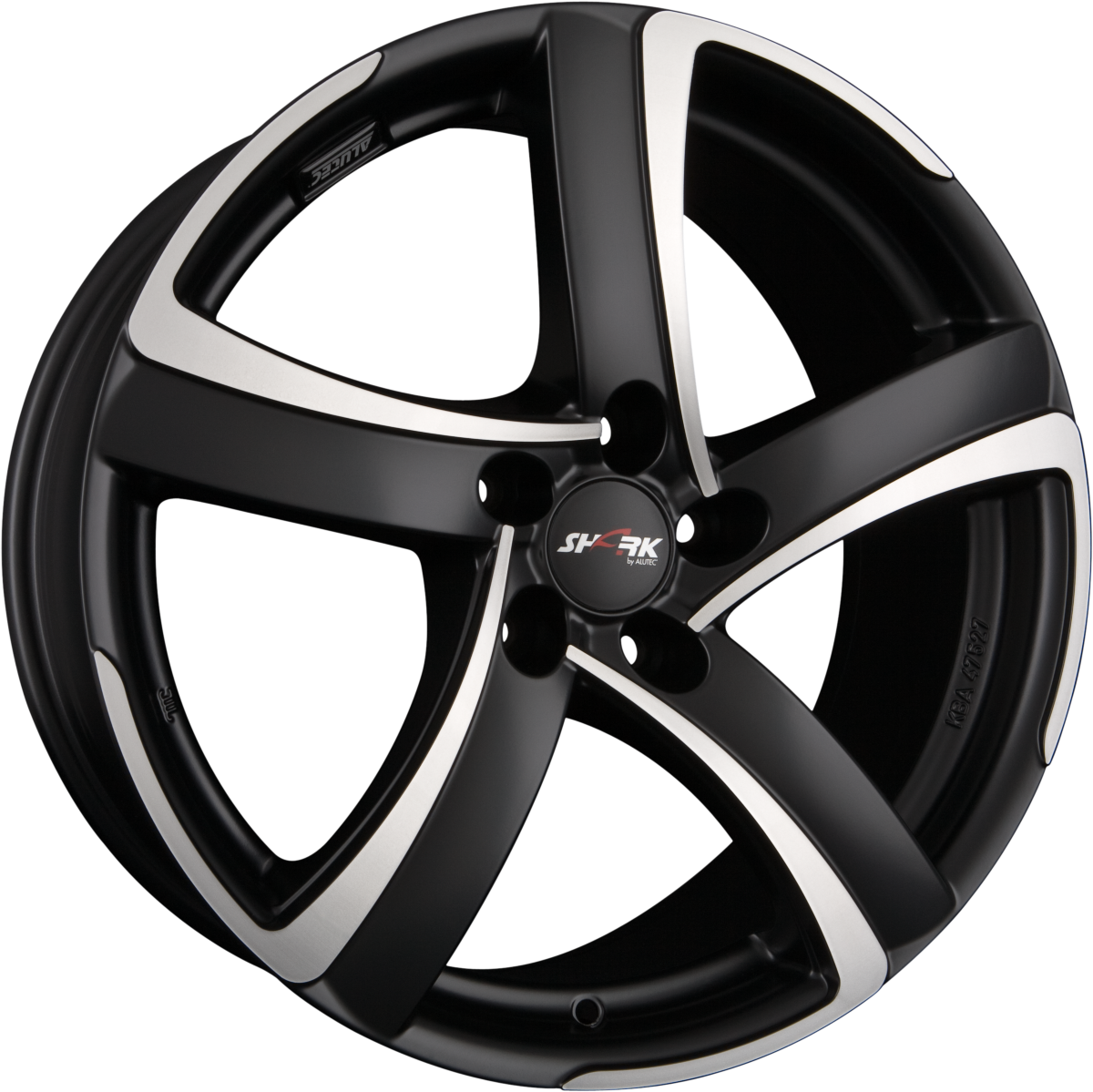 Alutec Shark Racing-Schwarz Frontpoliert Alufelge 7.5x17 Zoll ET38 LK 5x114.3 ML70 – Bild 2