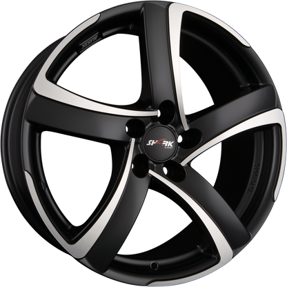 Alutec Shark Racing-Schwarz Frontpoliert Alufelge 7.5x17 Zoll ET38 LK 5x114.3 ML70 – Bild 2