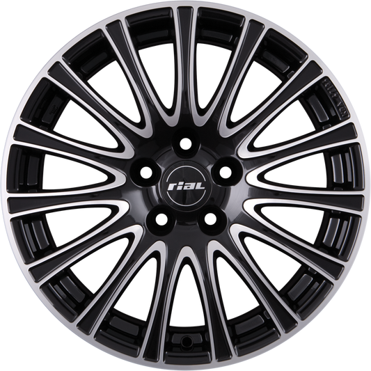 Rial Ravenna Diamant-Schwarz Frontpoliert Alufelge 8x18 Zoll ET43 LK 5x114.3 ML70