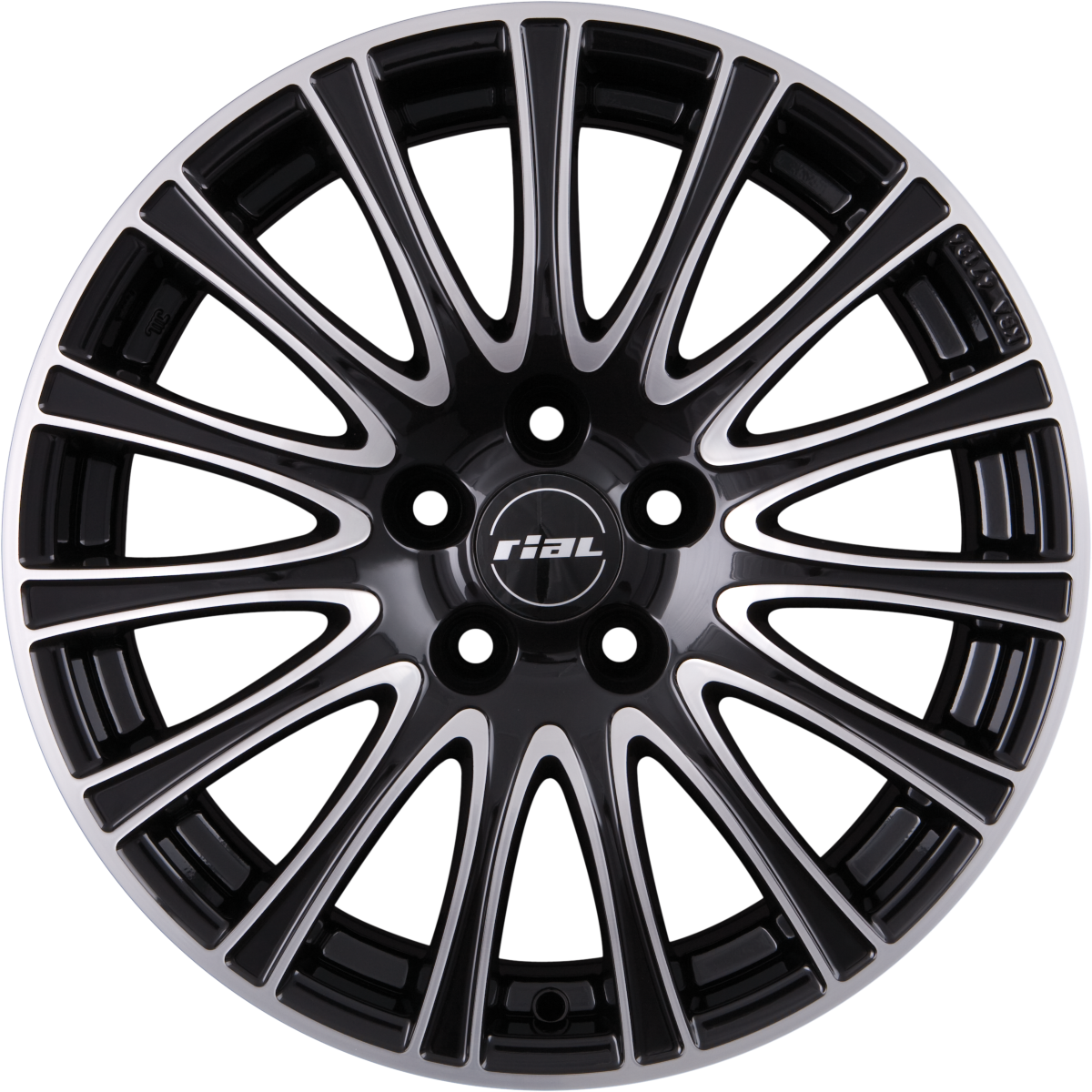 Rial Ravenna Diamant-Schwarz Frontpoliert Alufelge 8x18 Zoll ET43 LK 5x114.3 ML70
