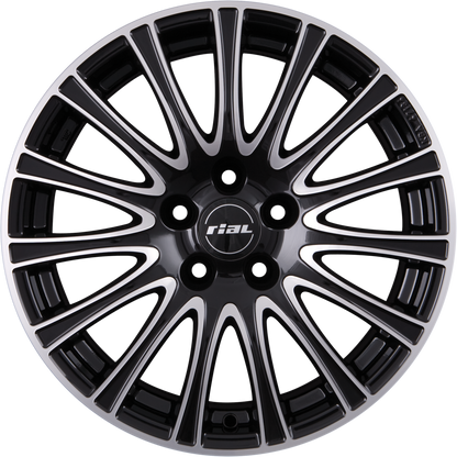 Rial Ravenna Diamant-Schwarz Frontpoliert Alufelge 8x18 Zoll ET43 LK 5x114.3 ML70