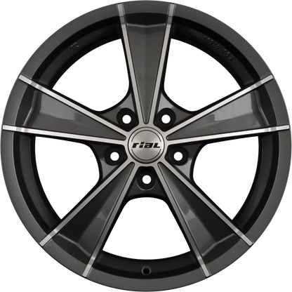 Rial Roma Graphit Frontpoliert Alufelge 7.5x16 Zoll ET38 LK 5x114.3 ML70