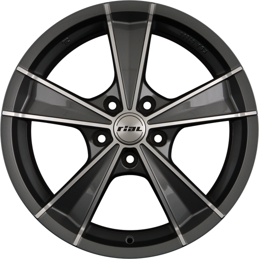 Rial Roma Graphit Frontpoliert Alufelge 7.5x16 Zoll ET48 LK 5x114.3 ML70