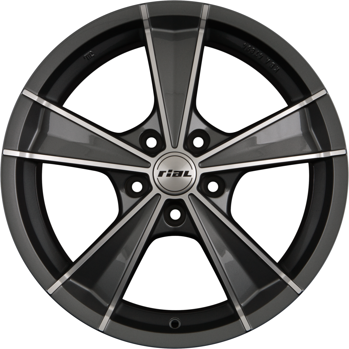 Rial Roma Graphit Frontpoliert Alufelge 7.5x16 Zoll ET48 LK 5x114.3 ML70