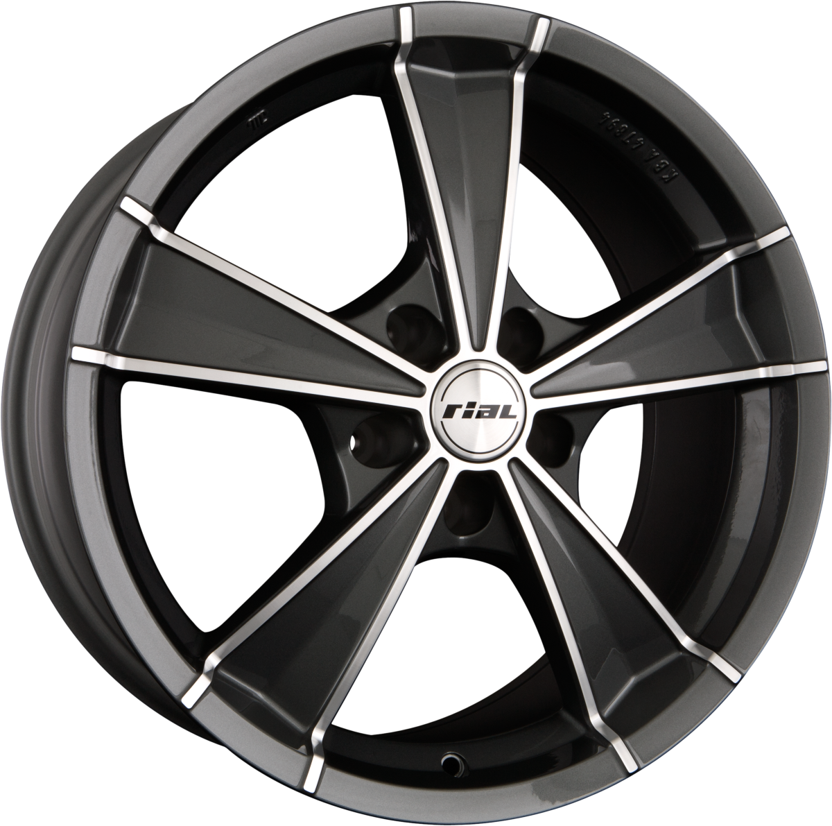Rial Roma Graphit Frontpoliert Alufelge 7.5x16 Zoll ET48 LK 5x114.3 ML70 – Bild 2