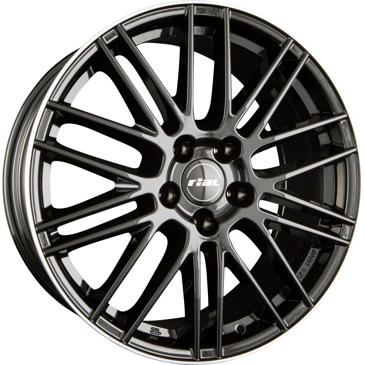 Rial Kibo Diamant-Schwarz Hornpoliert Alufelge 8x19 Zoll ET45 LK 5x114.3 ML70.1 – Bild 2