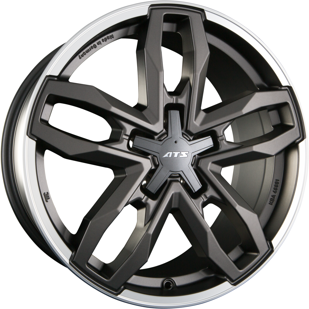 ATS Temperament Blizzard-Grau Hornpoliert Alufelge 9.5x20 Zoll ET30 LK 5x114.3 ML75 – Bild 2