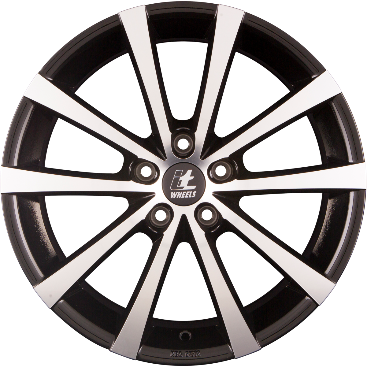 itWheels Alice Glanzschwarz Poliert Alufelge 7.5x18 Zoll ET45 LK 5x112 ML66.6