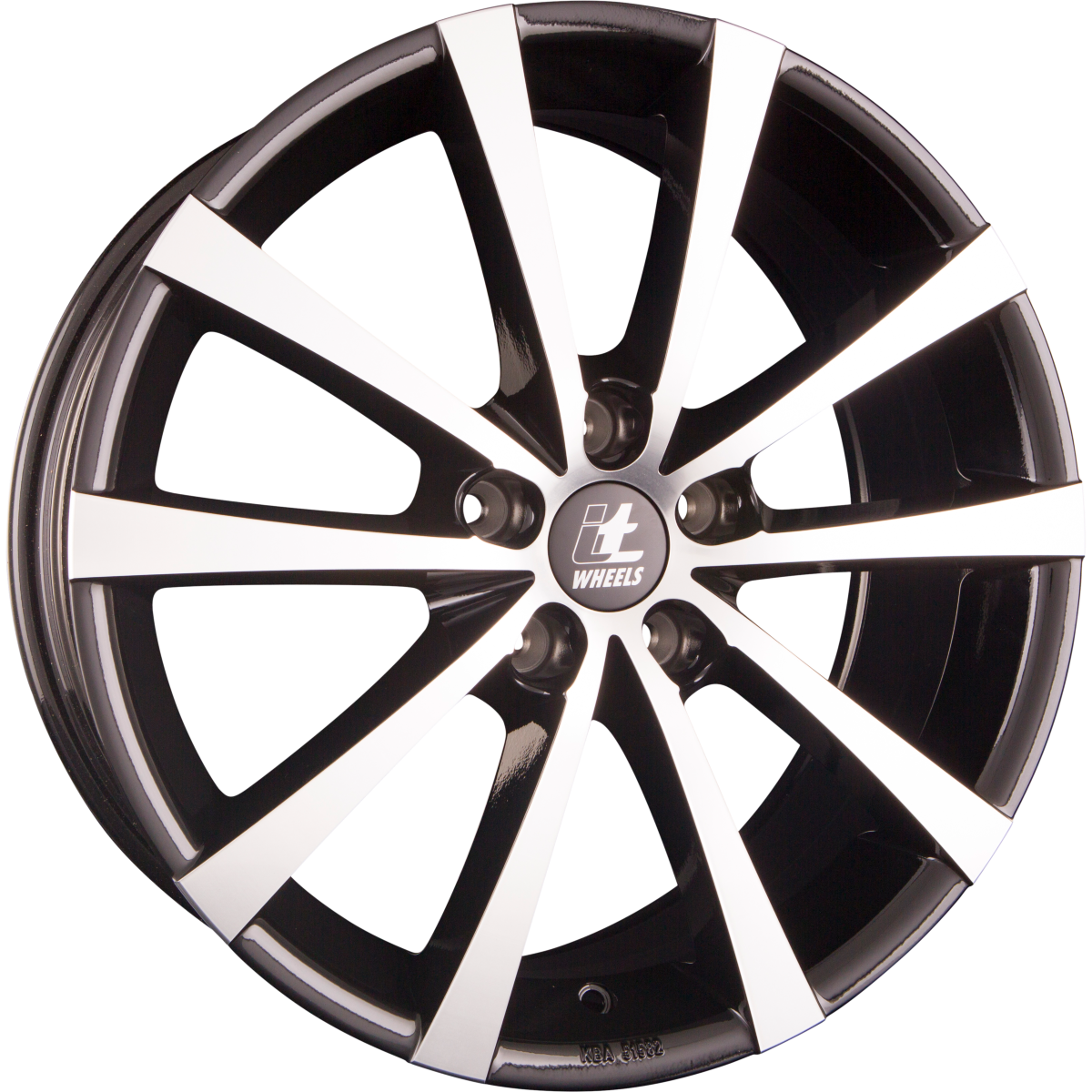 itWheels Alice Glanzschwarz Poliert Alufelge 7.5x18 Zoll ET45 LK 5x112 ML66.6 – Bild 2