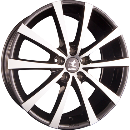 itWheels Alice Glanzschwarz Poliert Alufelge 7.5x18 Zoll ET45 LK 5x112 ML66.6 – Bild 2