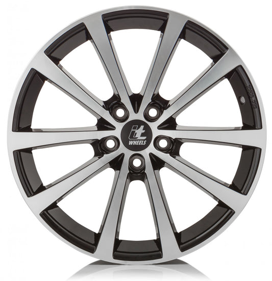 itWheels Alice gloss black polished Alufelge 7.5x18 Zoll ET40 LK 5x114.3 ML74.1 – Bild 2