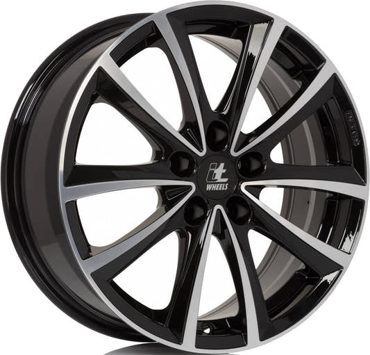 itWheels Elena gloss black polished Alufelge 8x18 Zoll ET50 LK 5x120 ML65.1