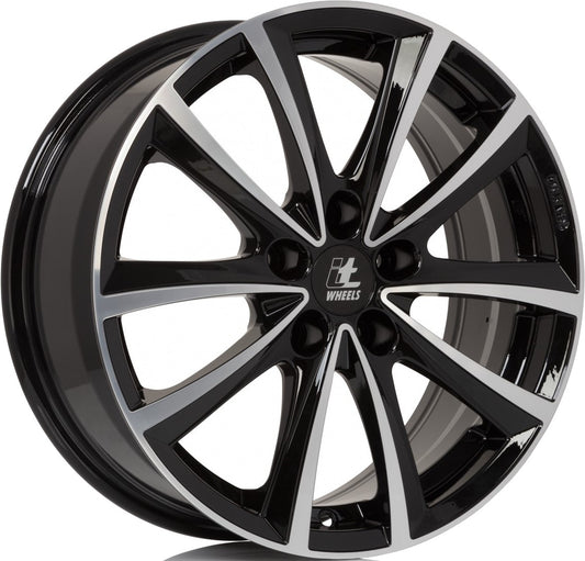 itWheels Elena gloss black polished Alufelge 8x18 Zoll ET50 LK 5x120 ML65.1