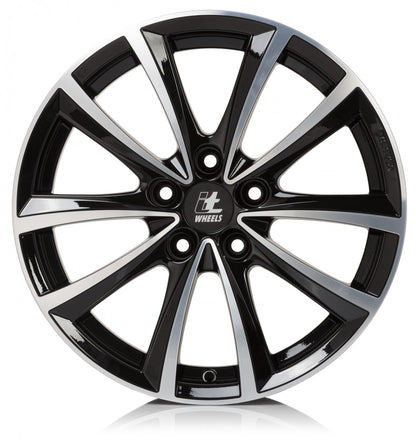itWheels Elena gloss black polished Alufelge 8x18 Zoll ET50 LK 5x120 ML65.1 – Bild 2