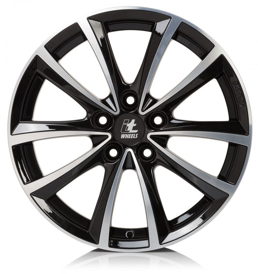 itWheels Elena gloss black polished Alufelge 8x18 Zoll ET50 LK 5x120 ML65.1 – Bild 2