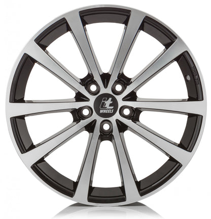 itWheels Alice gloss black polished Alufelge 7x17 Zoll ET40 LK 5x114.3 ML74.1 – Bild 2